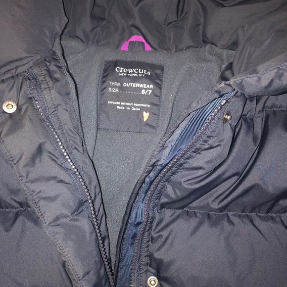 Crewcuts Girls Long Down Puffer Coat 6/7 - Picture 2 of 4